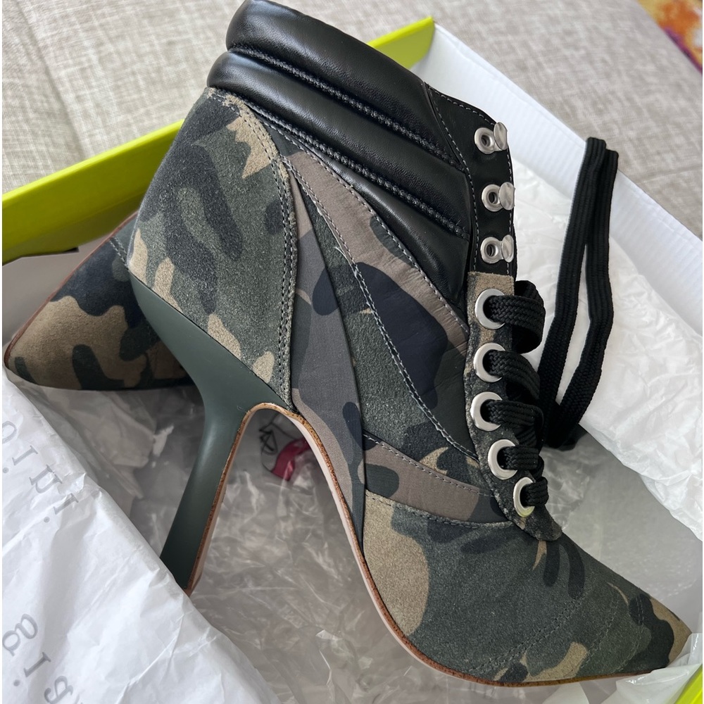 GIANNI BINI BOOTIES 9.5 camouflage, suede - Picture 2 of 12